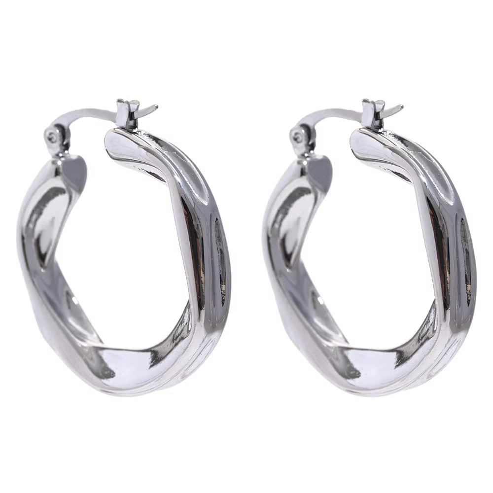 316L Stainless Steel round Hollow Hoop Earrings Rust Proof Minimalist Metal Attractive Trendy Jewelry Bijoux Women Gift