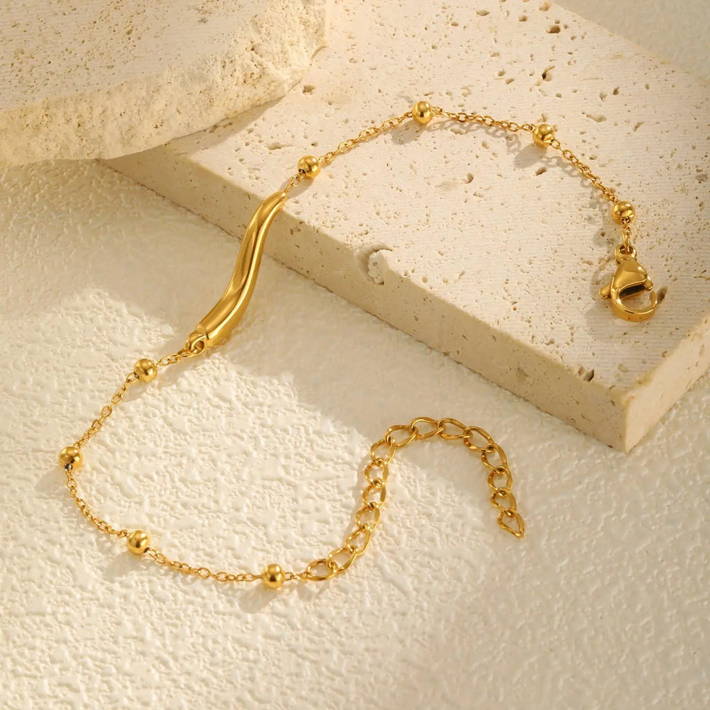 Italian Horn Satellite Chains Bracelet for Women, Stainless Steel Thin Link, Nickel-Free Hypoallergenic Jewelry Gifts