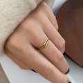 Chic Titanium V-Layer Ring for Women