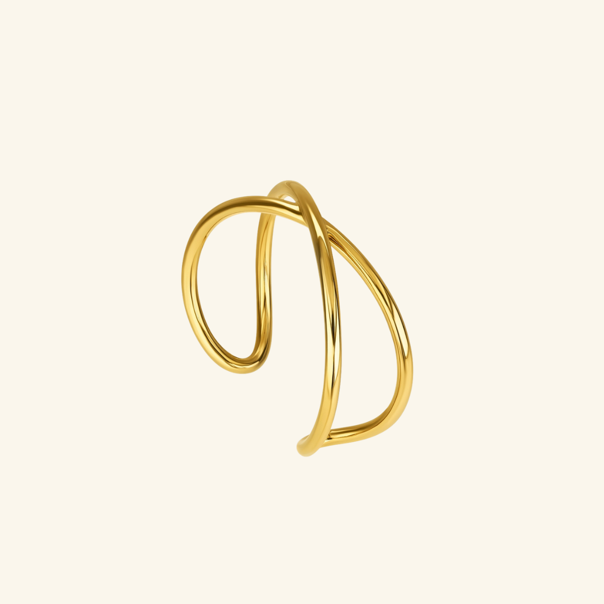 Sculptural Open Wave Ring