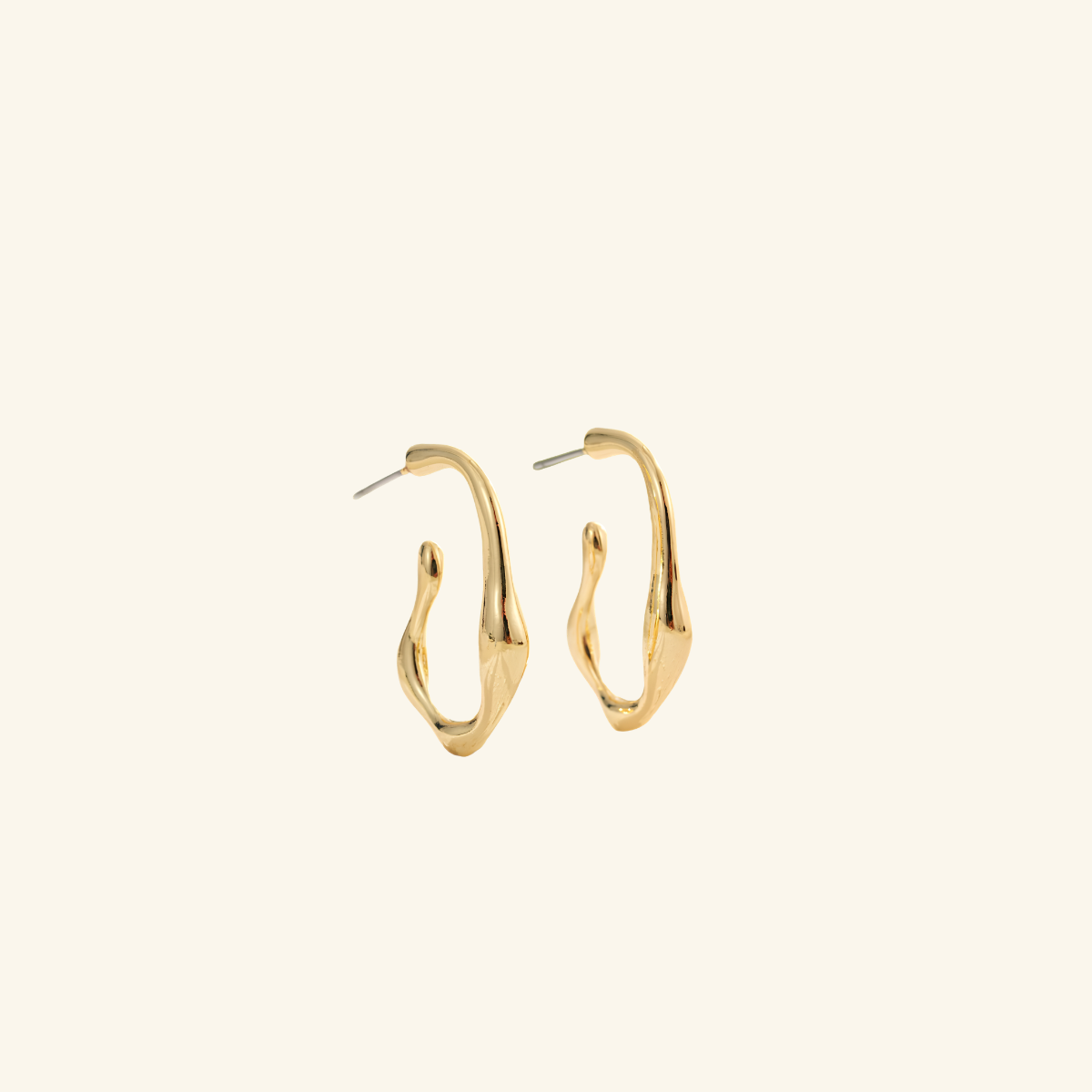 Elara Organic Hoop Earrings  Sculptural Gold Earrings for Women