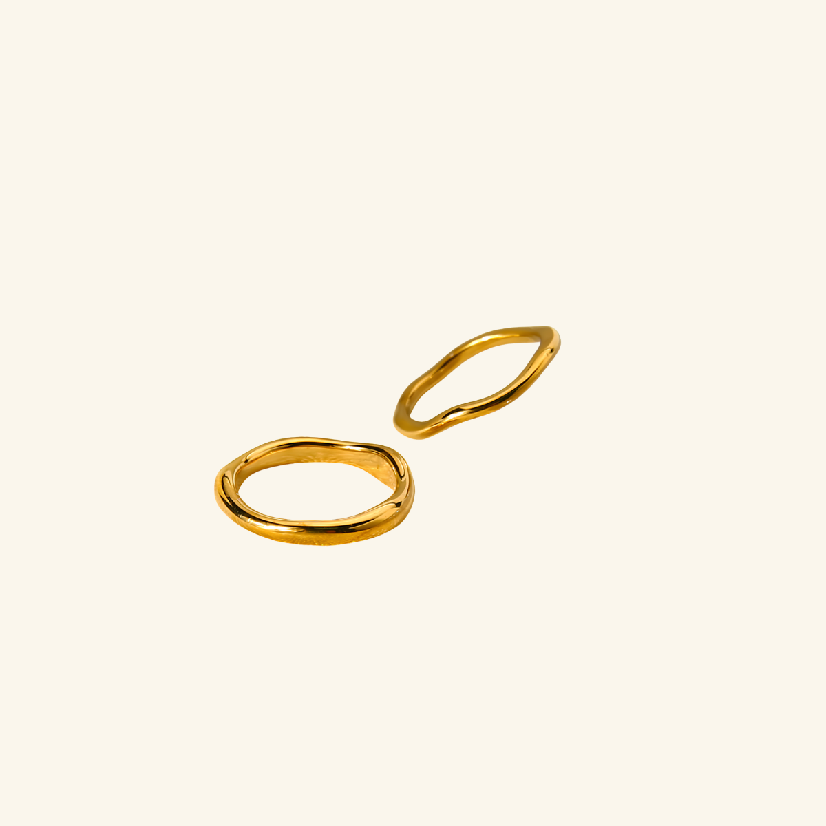 Undara Wave Ring Minimalist Irregular Stainless Steel Ring for Women
