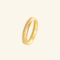 Minimalist Gold Stacking Ring Set – 2 Piece Stainless Steel Dome Band Rings for Women