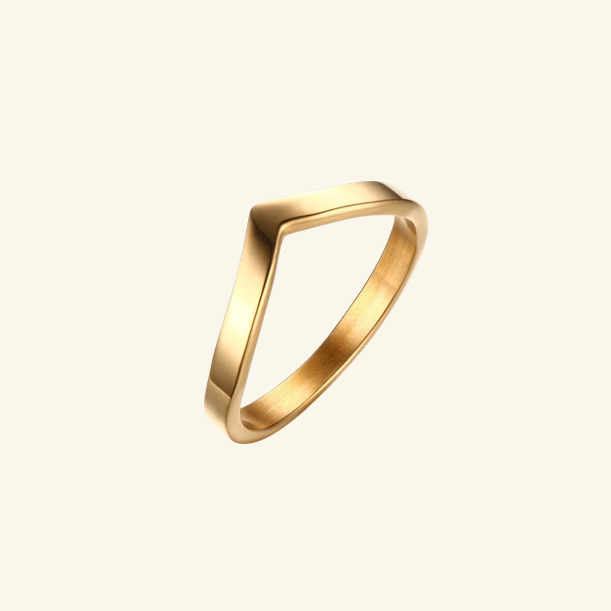 Chevron V Shape Ring – 316L Stainless Steel Minimalist Gold Ring