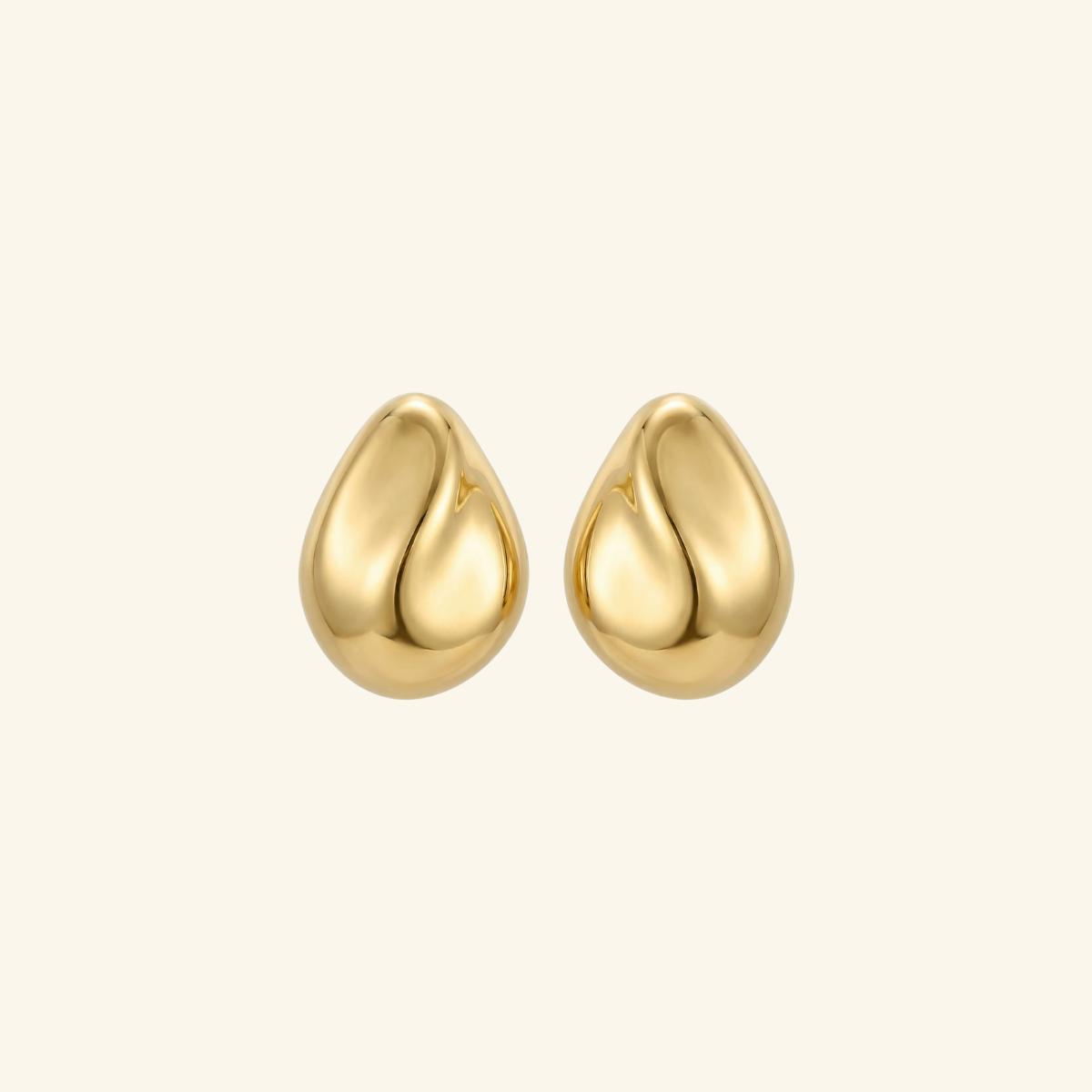 Auréa Teardrop Stud Earrings – Minimalist Gold Drop Earrings for Women