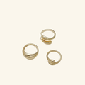 3-Piece Gold Ring Set for Women  Minimalist Geometric Statement Rings Modern Stackable Jewelry Collection
