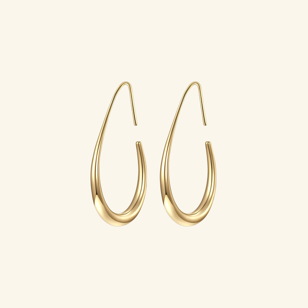 Aurelia Teardrop Hoop Earrings  Large Gold Oval Earrings for Women