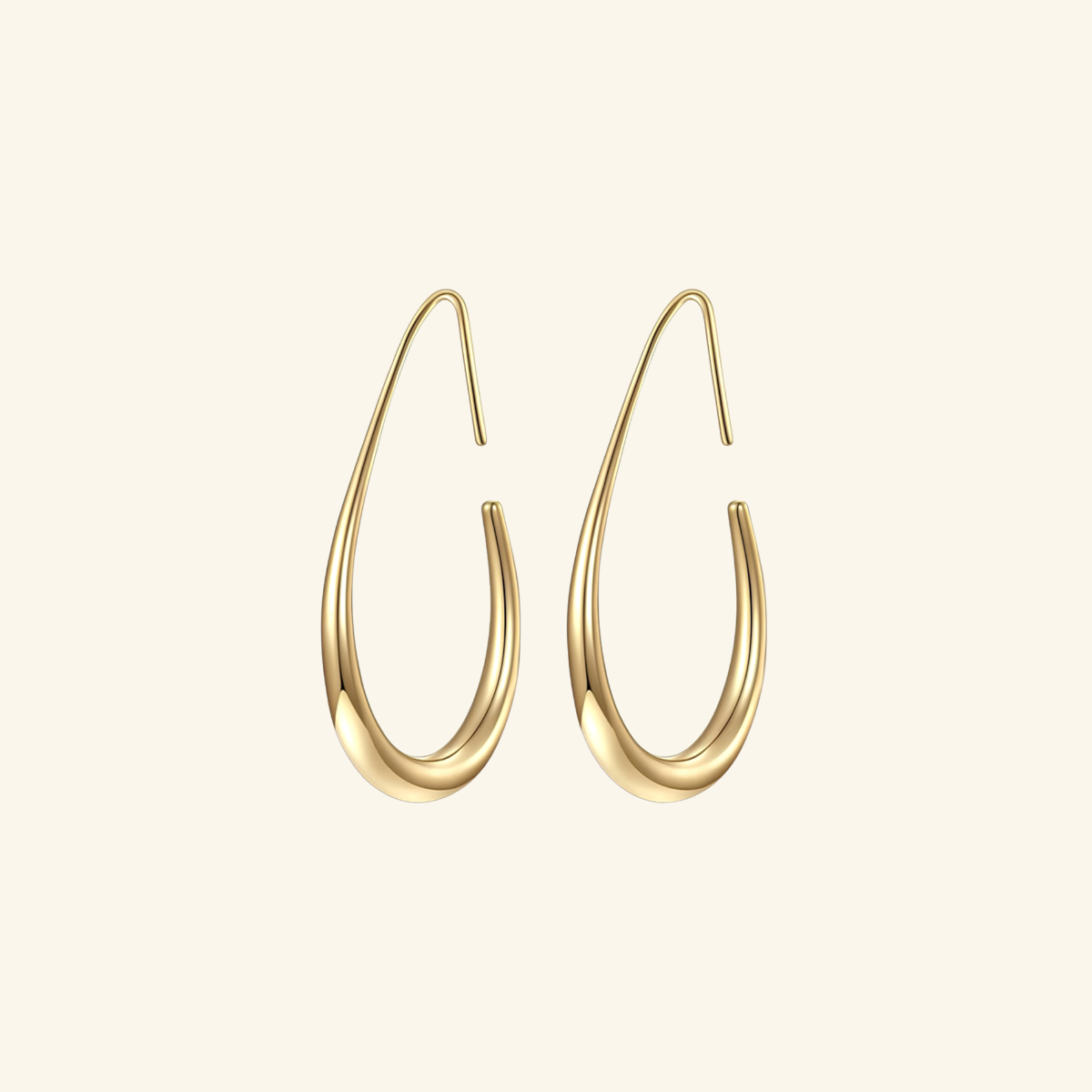 Aurelia Teardrop Hoop Earrings  Large Gold Oval Earrings for Women