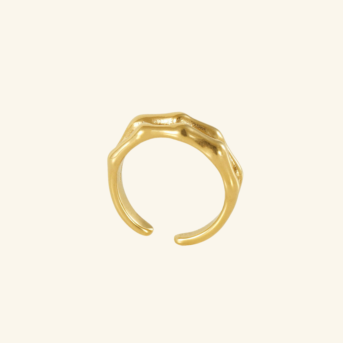 Women's Double-Layer Bamboo-Section Open Ring