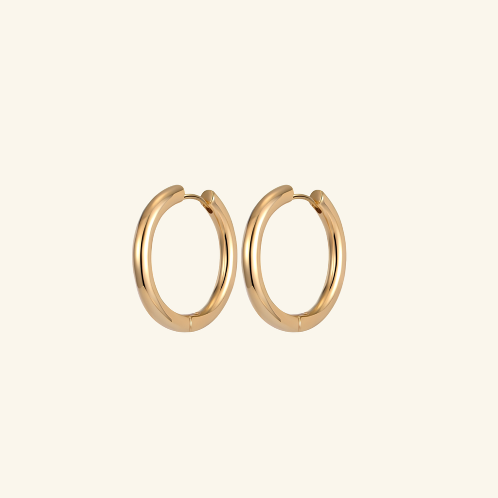 Aurielle Gold Hoop Earrings Classic Chunky Huggie Hoops for Women