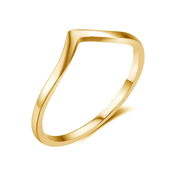 Gold ring with a unique design on a white background