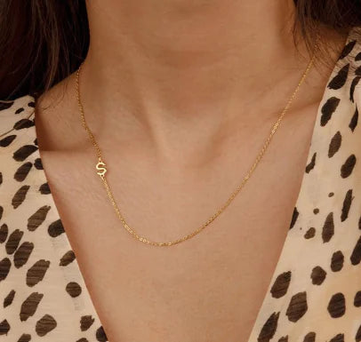 Sleek Titanium Initial Necklace