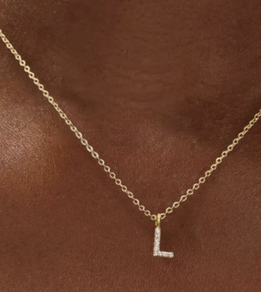 Sleek Titanium Initial Necklace
