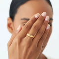 Stackable Double Wavy Ring for Women, Simple Stainless Steel Eternity Rings, Minimalist Finger Jewelry