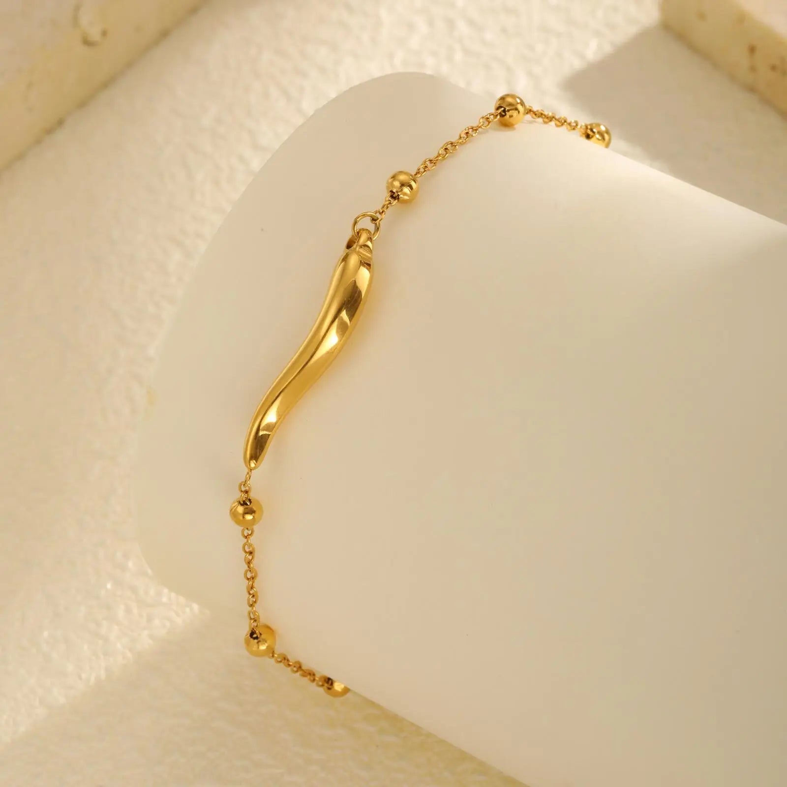 Italian Horn Satellite Chains Bracelet for Women, Stainless Steel Thin Link, Nickel-Free Hypoallergenic Jewelry Gifts