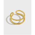 S925 Dual-Layer Geometric Silver Ring