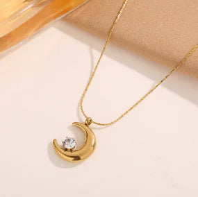Selene Necklace with French Crescent Moon Design (One Piece)